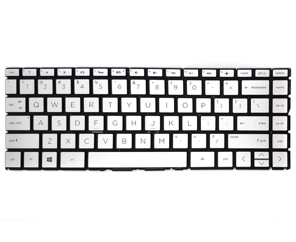 Replacement Silver Backlit Keyboard for HP Pavilion X360 14-CD 14-CD0003DX 14-CD1008CA 14-CD1010NR 14-CD1055CL 14-CD1075NR
