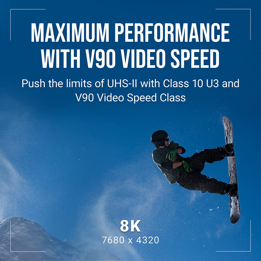 PNY 64GB EliteX-PRO90 UHS-II SDXC Memory Card - R300MB/s W280MB/s, U3, V90, 8K UHD, Full HD, UHS-II for Professional Photographers & Content Creators