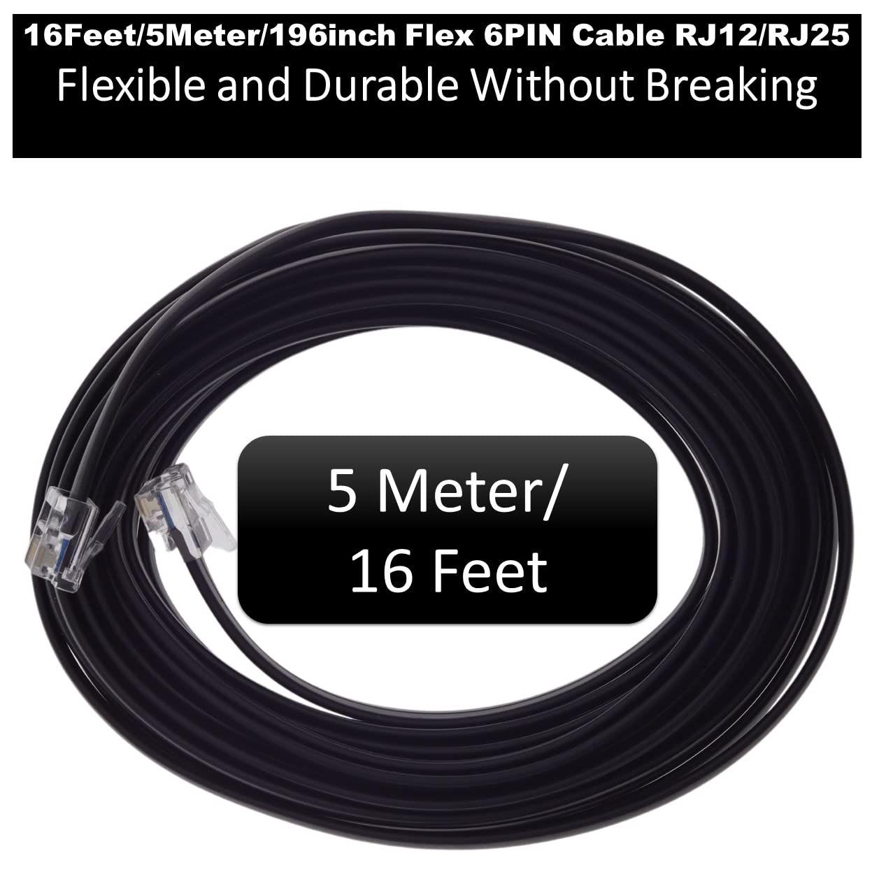 Xtenzi 6Pin Flex Cable XTFC Wire Accessory XT91635 for Amp Remote Bass Knob Compatible with Pioneer TS-WX1010A TS-WX1010LA TS-WX1210A TS-WX1210AH…