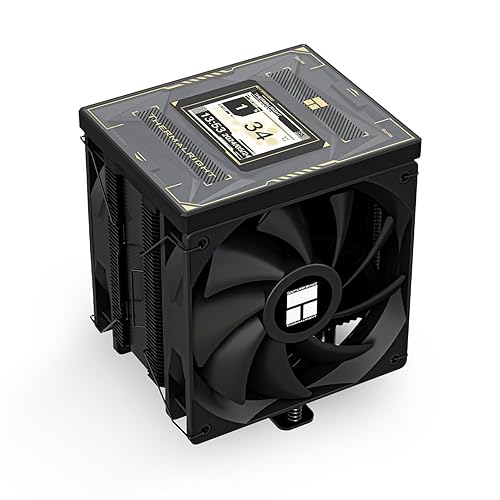 Thermalright Burst Assassin 120 Vision Black CPU Air Cooler, Desktop CPU Cooler with 1500RPM Speed,320x240 Resolving Power IPS LCD Screen