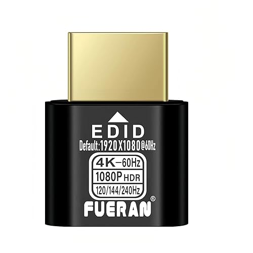 FUERAN HDMI Dummy Plug 4K HDR,edid Emulator Virtual Display Adapter,hdmi Headless Adapter 4K@60Hz?1440P@120/144Hz?1080P@120/144/240Hz