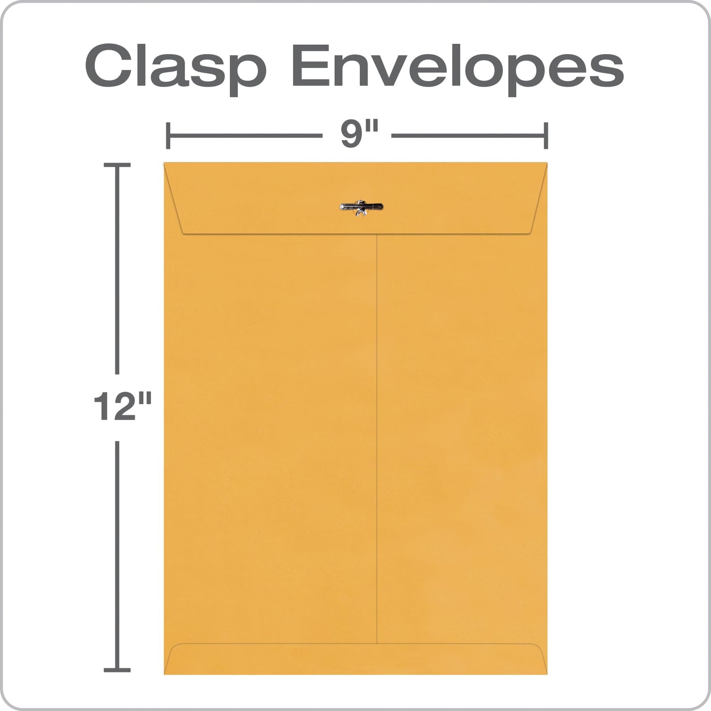 Quality Park 9 x 12 Clasp Envelopes with Deeply Gummed Flaps, Great for Filing, Storing or Mailing Documents, 28 lb Brown Kraft, 100 per Box