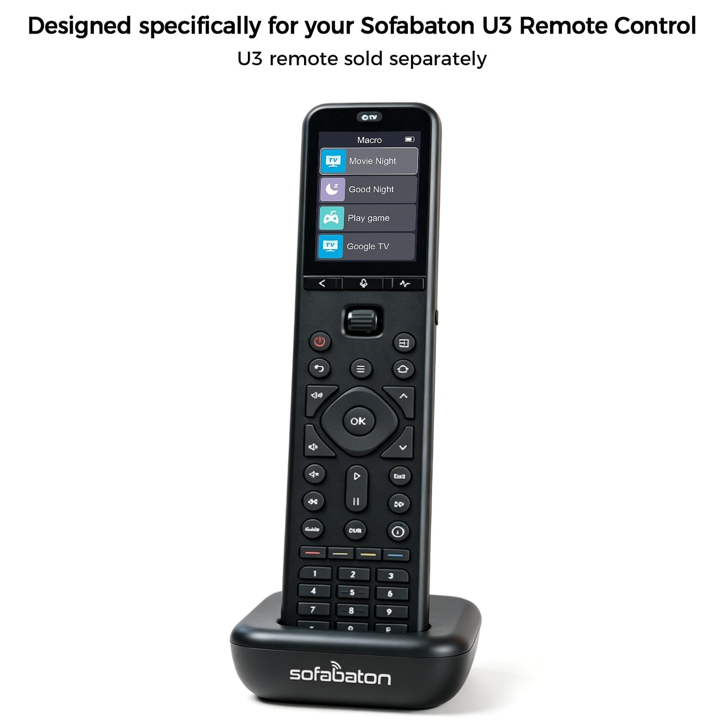 SofaBaton U3 Charging Dock, Suitable for SofaBaton U3 Universal Remote Control, USB-C, Lightweight & Portable, Black