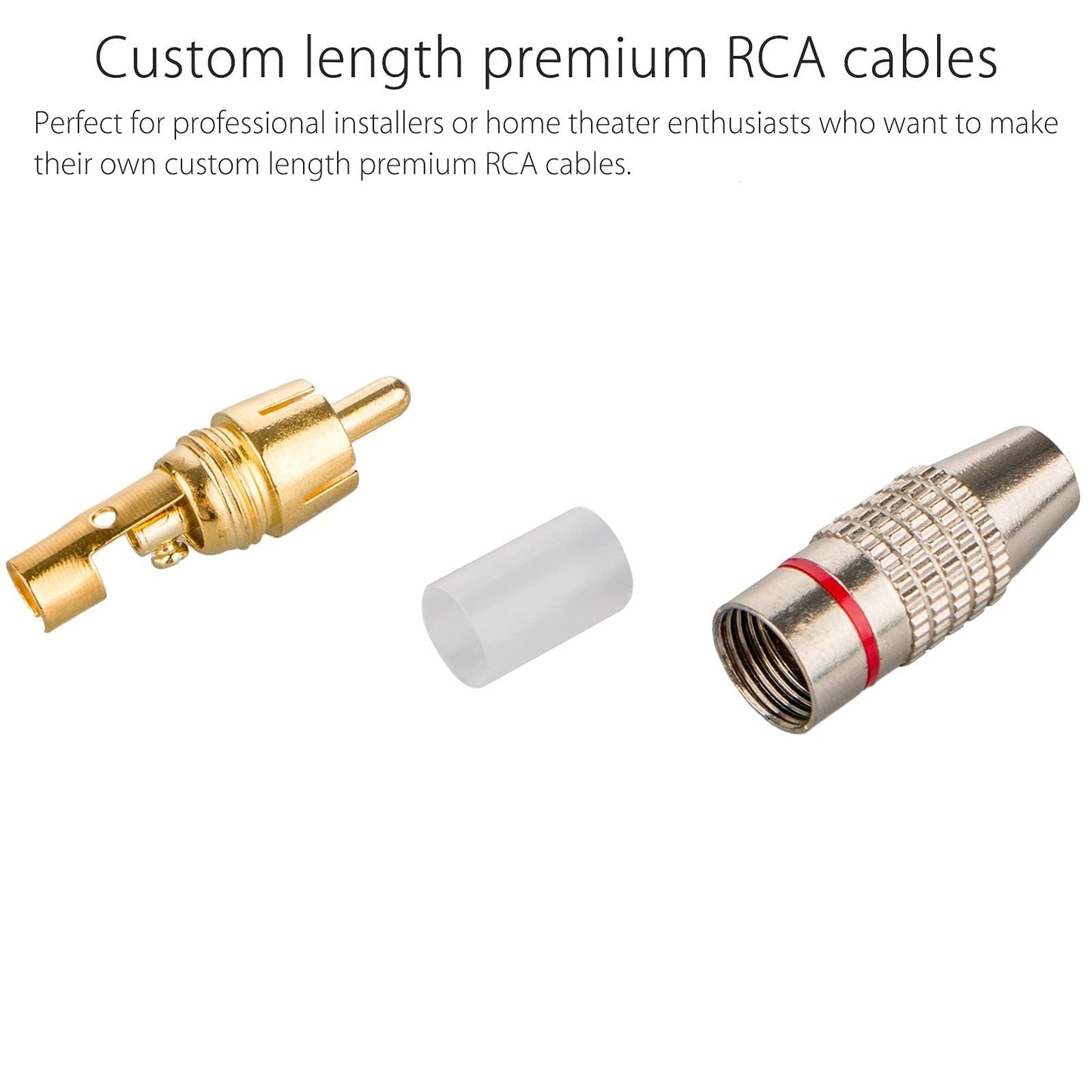 EEEKit 20Pack RCA Male Plug Solder, Gold Audio Video Adapter Connector for Speaker Wire Wall Plate Home Theater Audio Video Receiver Amplifiers