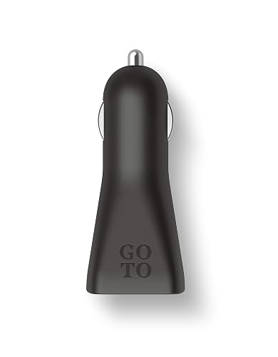 GoTo Dual USB Car Charger, Dual Port Fast USB A for iPhone 13 12 11 Pro max XR Xs SE iPad, Galaxy S21 S20 S10 Plus Ultra Note 20, Pixel 6 5 4, USB-A