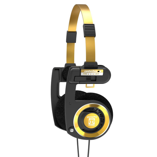 Koss Porta Pro Limited Edition Retro Style On-Ear Headphones, Black Gold