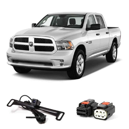 Brandmotion 9002-7453 Dual Mount License Plate Backup Camera with Factory Tailgate Harness For 2017-Current RAM Trucks, Plug & Play Factory Tailgate Harness Connectors