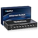 8 Port 2.5Gb Unmanaged Ethernet Switch with 8* 2.5G Base-T Ports. GiGaPlus 2.5Gbps Network Switch for 2.5Gbps NAS/PC, WiFi6 Router, Wireless AP
