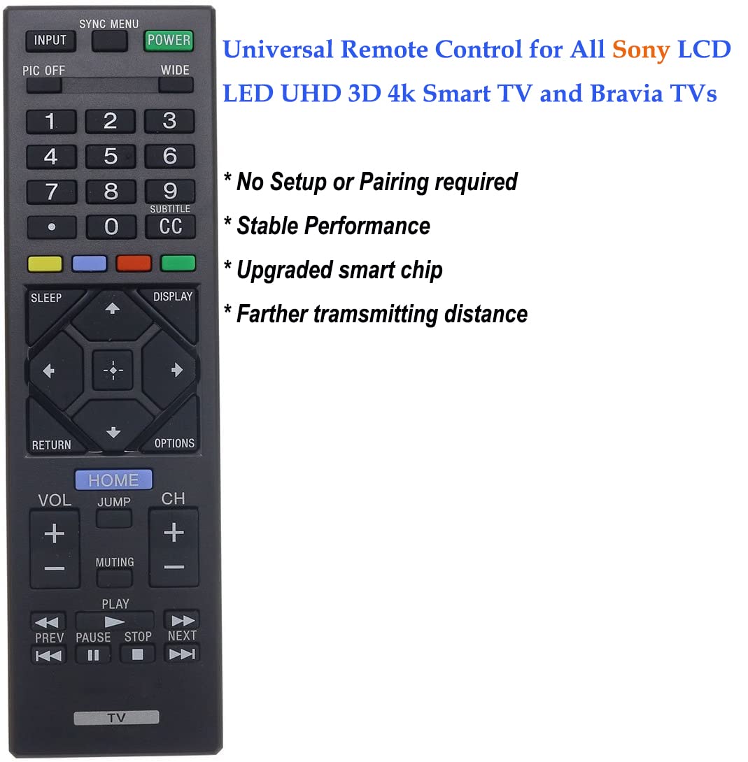 Universal for Sony TV Remote Control, Compatible with All Sony Bravia Smart LCD LED HD TVs