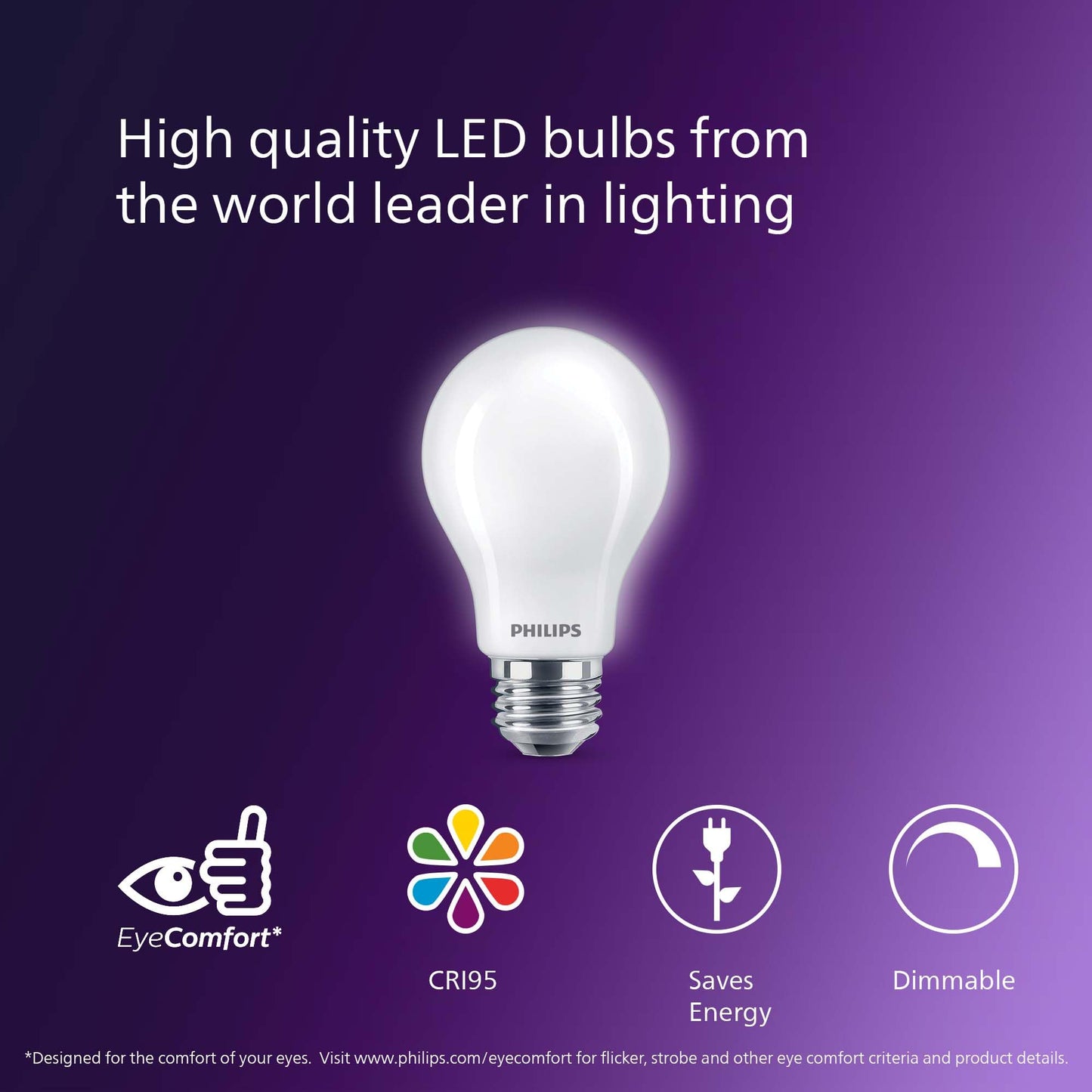 PHILIPS LED Ultra Definition Daylight Light Bulbs, 4-Pack