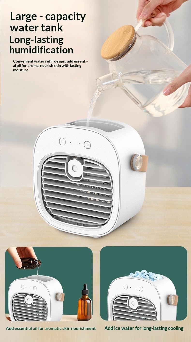 NIUGQXPX AiraBreeze Mini Fan Humidifier 2-in-1,aira Breeze Portable Quiet Table Fans (white)