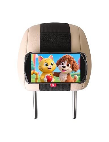 Silicone Car Phone Holder, Adjustable Phone Mount Holders for Your Car Headrest Compatible with iPhone 17 16 15 14 13 Pro Max and other 3.5 - 7 Inch
