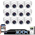 GW Security 16 Channel 4K NVR 5MP PoE IP Surveillance Security Camera System with 12 Super HD 1920P 30FPS Real-Time Waterproof Microphone PoE Security