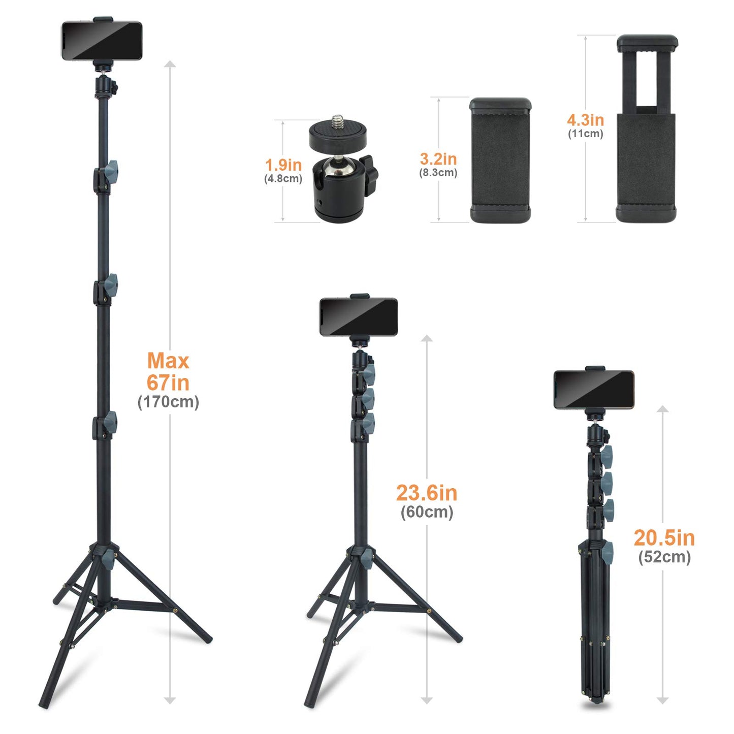 Selfie Stick & Tripod LINCO Lincostore Lightweight Portable All-in-One Phone Tripod Professional Heavy Duty with Bluetooth Wireless Remote for Apple