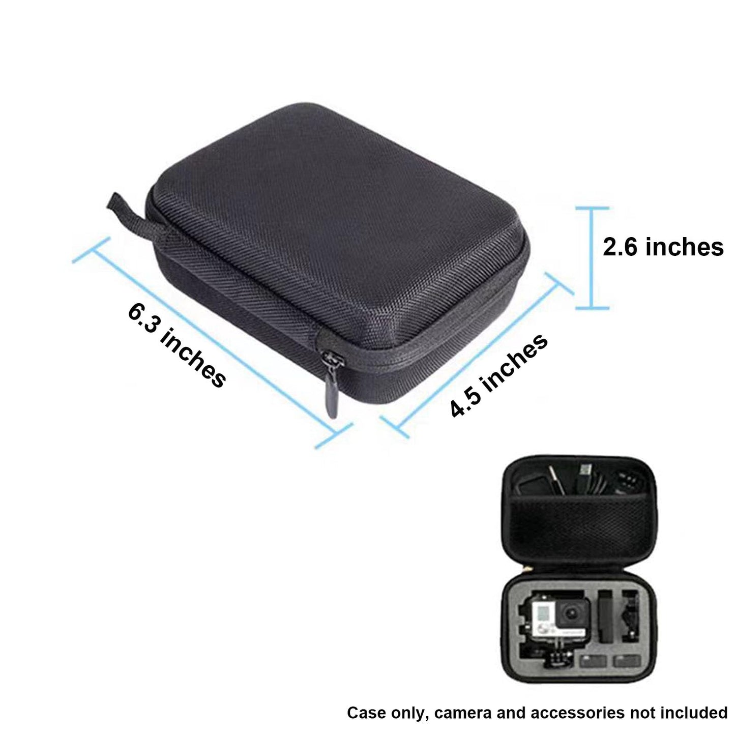 vividstarry Hard Eva Travel Sports Action Video Camera Carrying Case Storage Holder for GoPro Hero 12/11/10/9/8/7/6/5/ Max, for DJI Osmo Action 3/4