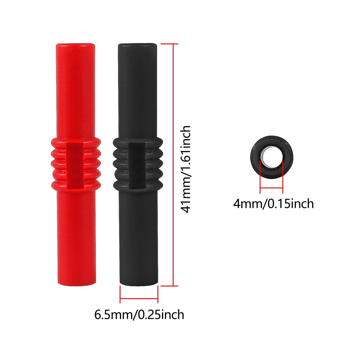 UMLIFE 16Pcs Insulated 4mm Banana Plug Coupler Female to Female Banana Socket Jack Connectors for 4mm Banana Plug Extension Adapters (8Pcs Red + 8Pcs