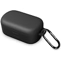 Geiomoo Silicone Case for Bose QuietComfort 2020, Soft Flexible Scratch Resistant Protective Cover with Carabiner (Black)