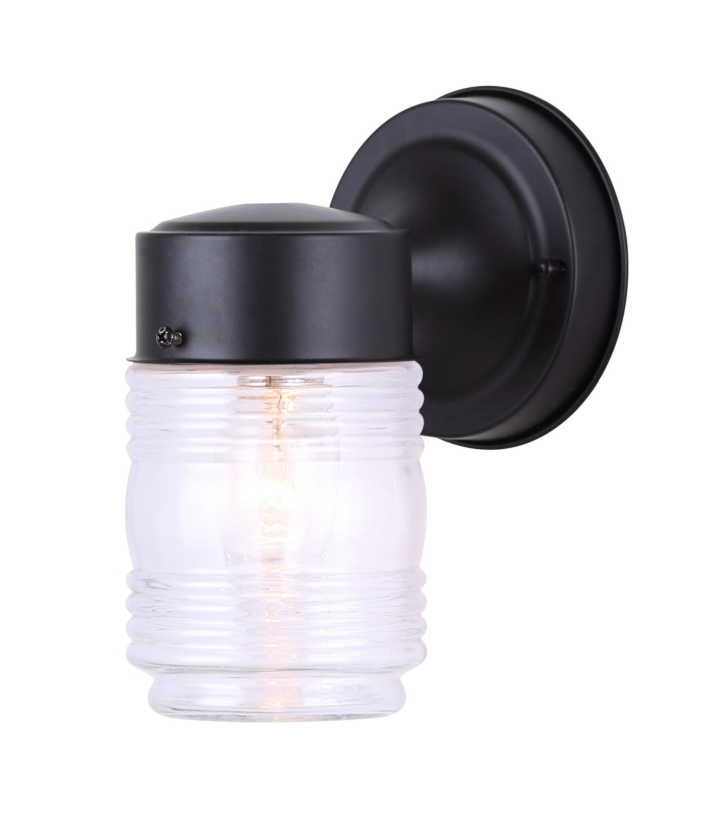 Canarm 1-Light Outdoor Lantern, Black Finish with Clear Glass, Classic Durable Outdoor Wall Lighting for Porch and Patio, Wet-Rated