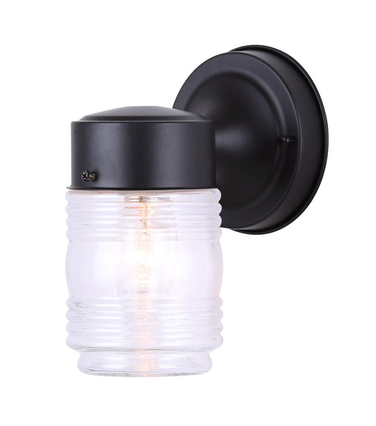 Canarm 1-Light Outdoor Lantern, Black Finish with Clear Glass, Classic Durable Outdoor Wall Lighting for Porch and Patio, Wet-Rated