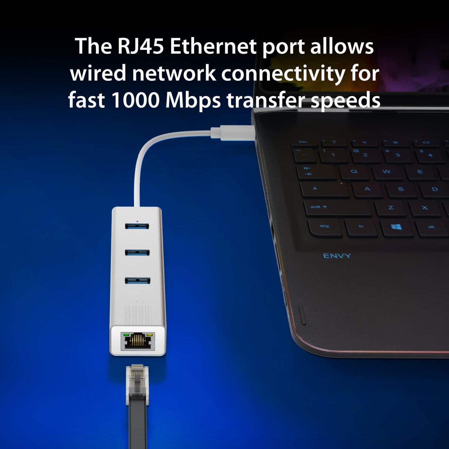 j5create USB-C 3-Port HUB +Gigabit Ethernet Multi Adapter
