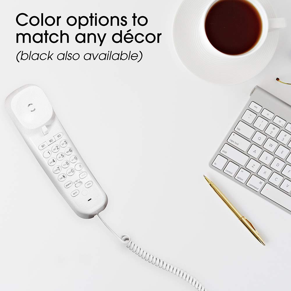 Power Gear Coiled Telephone Cord, 4 Feet Coiled, 25 Feet Uncoiled, Phone Cord works with All Corded Landline Phones, For Use in Home or Office, White
