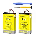 BEBAT 2pcs PS4 Controller Battery,2500mAh Replacement for PS4 Pro Slim Controller 2016 (or Newer) CUH-ZCT2 or CUH-ZCT2U with Tool Kits,NOT Compatible