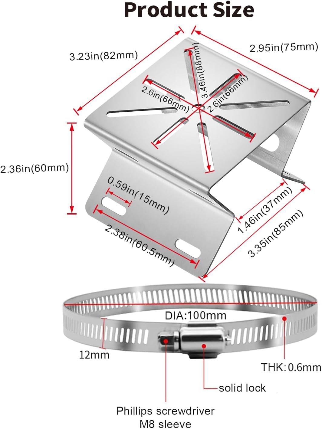 CTXSumTec Stainless Steel Corner Mount for SoloCam S340 | Rust-Proof Exterior Pole Column Wall Bracket for PTZ & Solar Security Cameras | 90° Angle