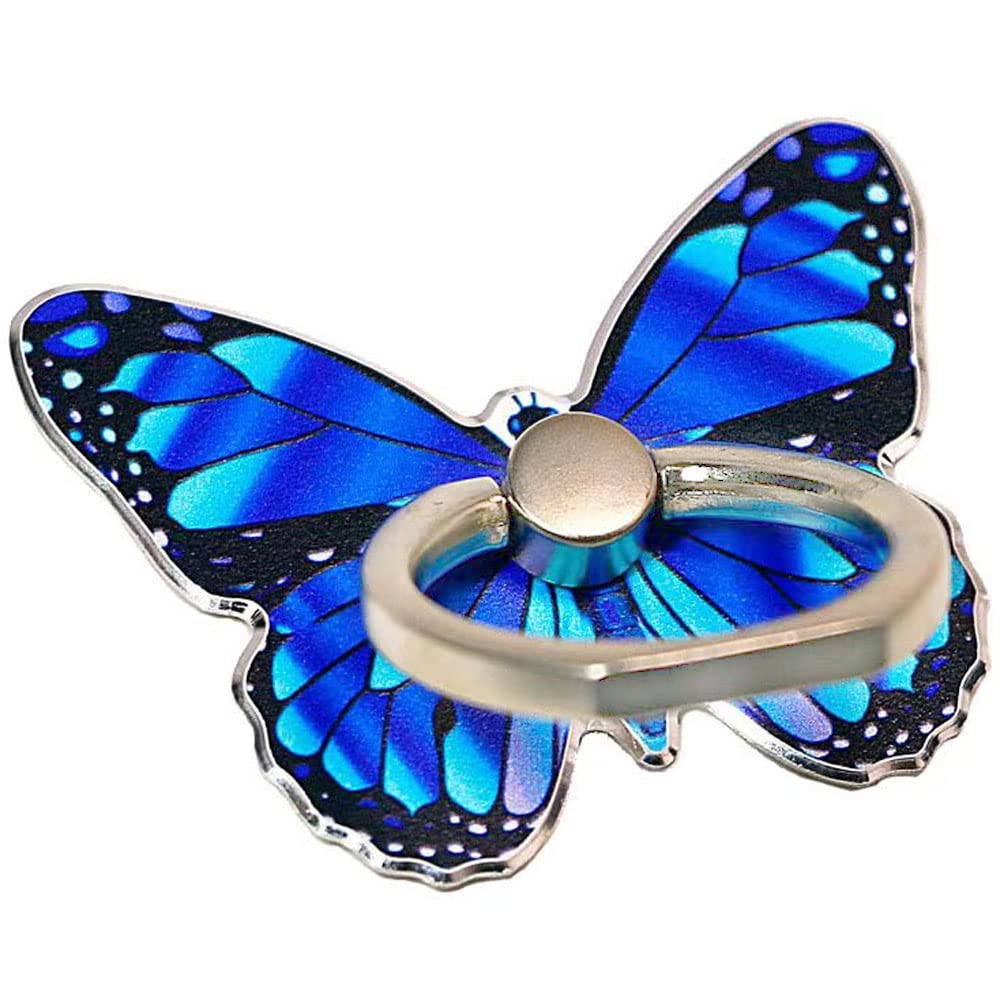 Kinizuxi Cell Phone Ring Holder, Butterfly Phone Ring Grip Stand 360°Rotation Finger Ring Kickstand Compatible with iPhone,All Android Smartphone