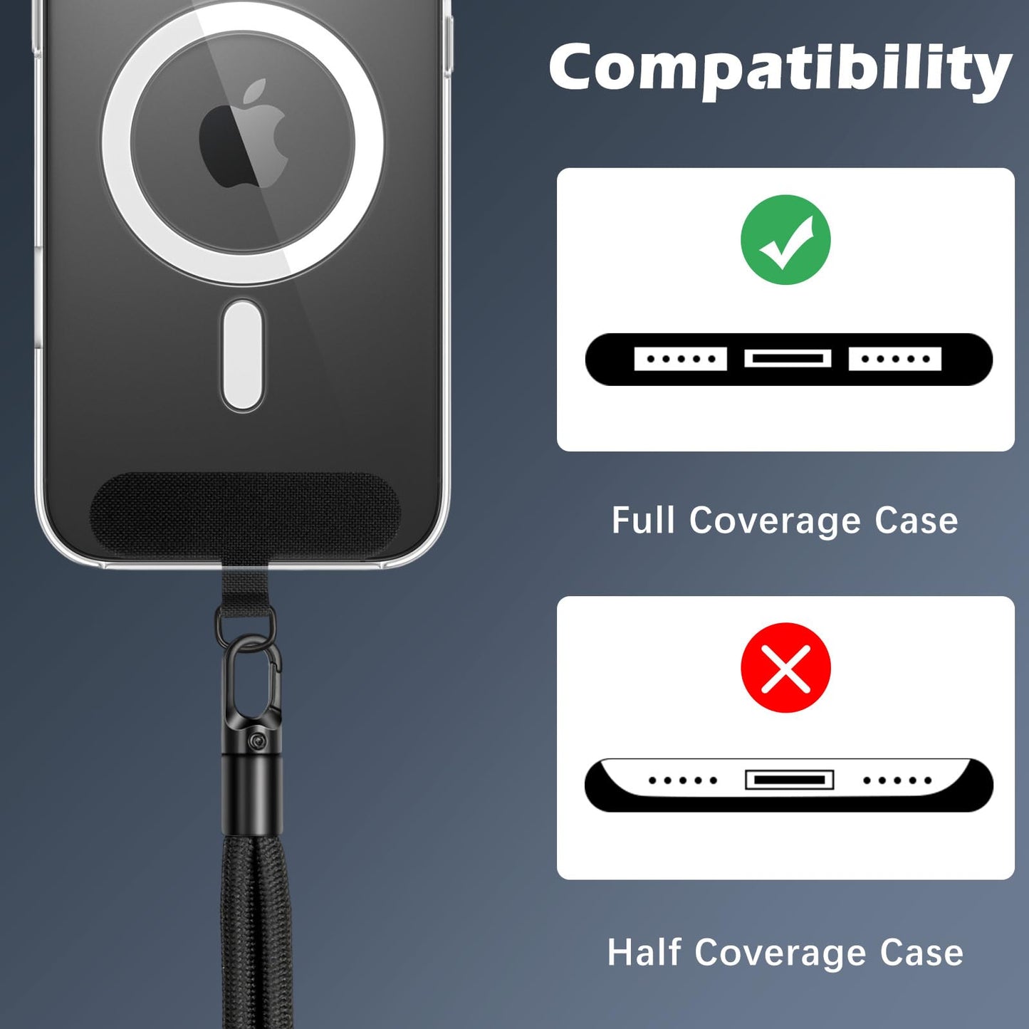 MoKo 2 Pack Phone Wrist Strap Anti-theft, Adjustable Hand Wrist Phone Lanyard with 360° Rotating Hook and Tether Tabs, Cellphone Wristlet Strap
