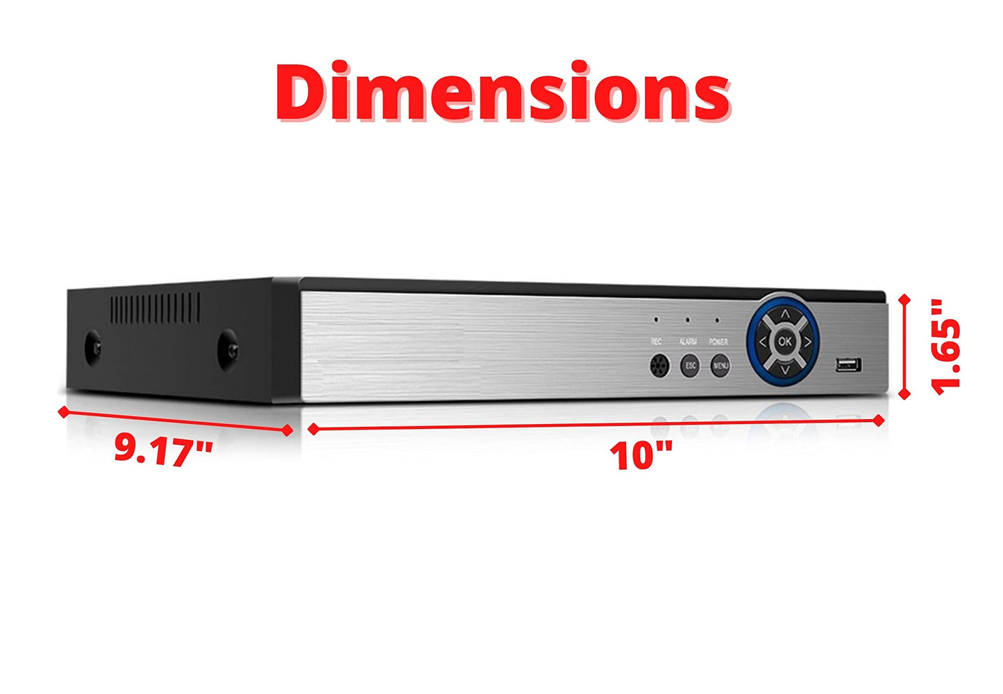 Evertech H.265 16 Channel Hybrid CCTV Digital Video Recorder with 4TB Hard Drive Compatible with AHD/TVI/CVI/Analog Security Cameras
