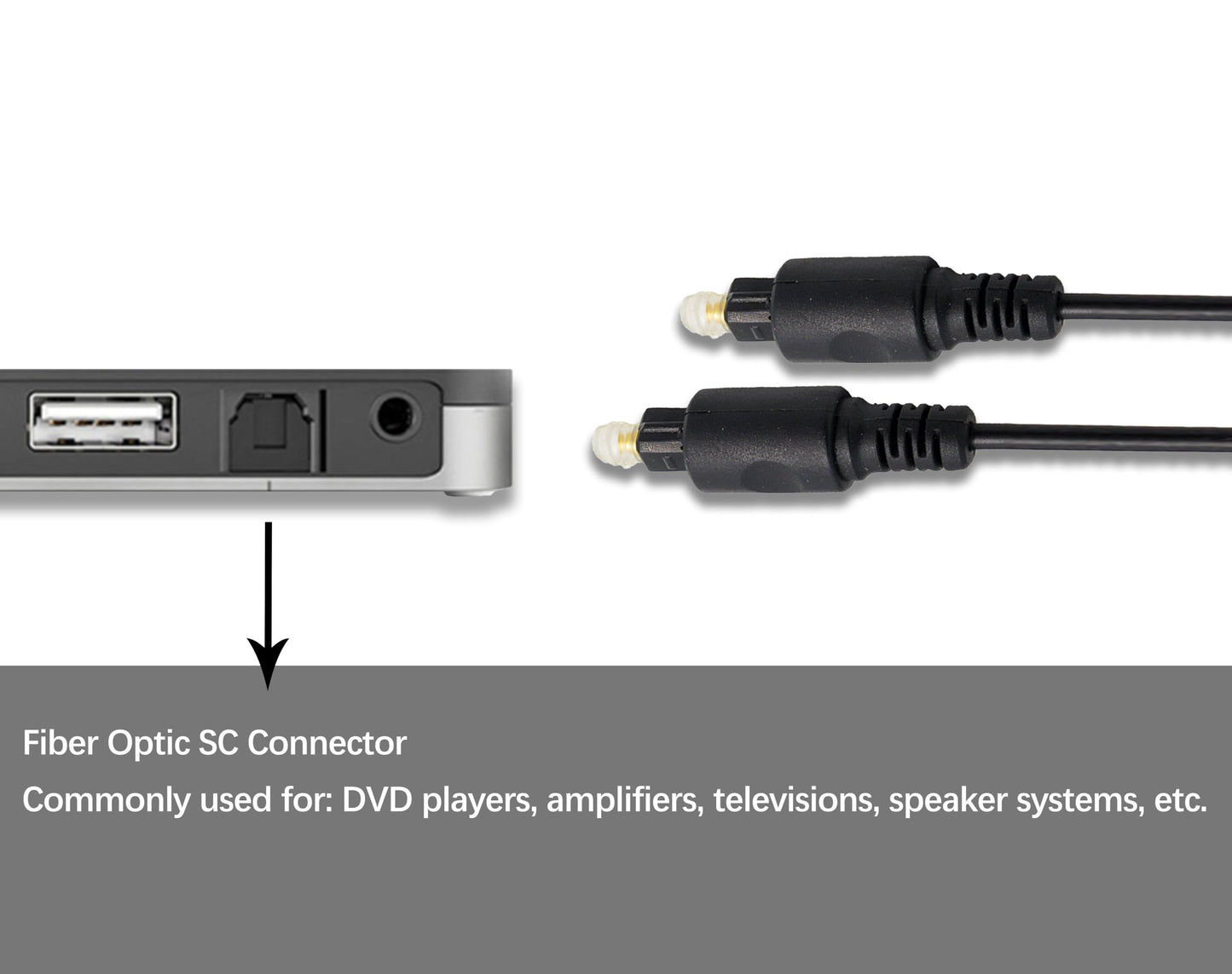 UIGOCLE Charger Compatible Optical Cable, Toslink to Toslink Cable, Gold-Plated Optical Digital Compatible with Home Cinema, Xbox, Soundbar, TV