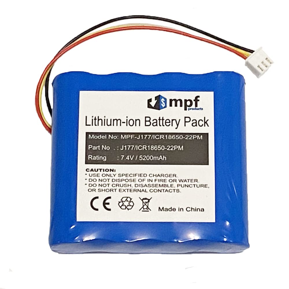 MPF Products 5200mAh J177/ICR18650-22PM, AE18650CM1-22-2P2S Battery Replacement Compatible with Klipsch KMC 1, KMC1, Braven 850, Braven BRV-HD