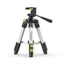 Huepar TPD05 19.7" Lightweight Aluminum Tripod-Mini Portable Adjustable Tripod for Laser Level and Camera, with 3-Way Flexible Pan Head and Bubble