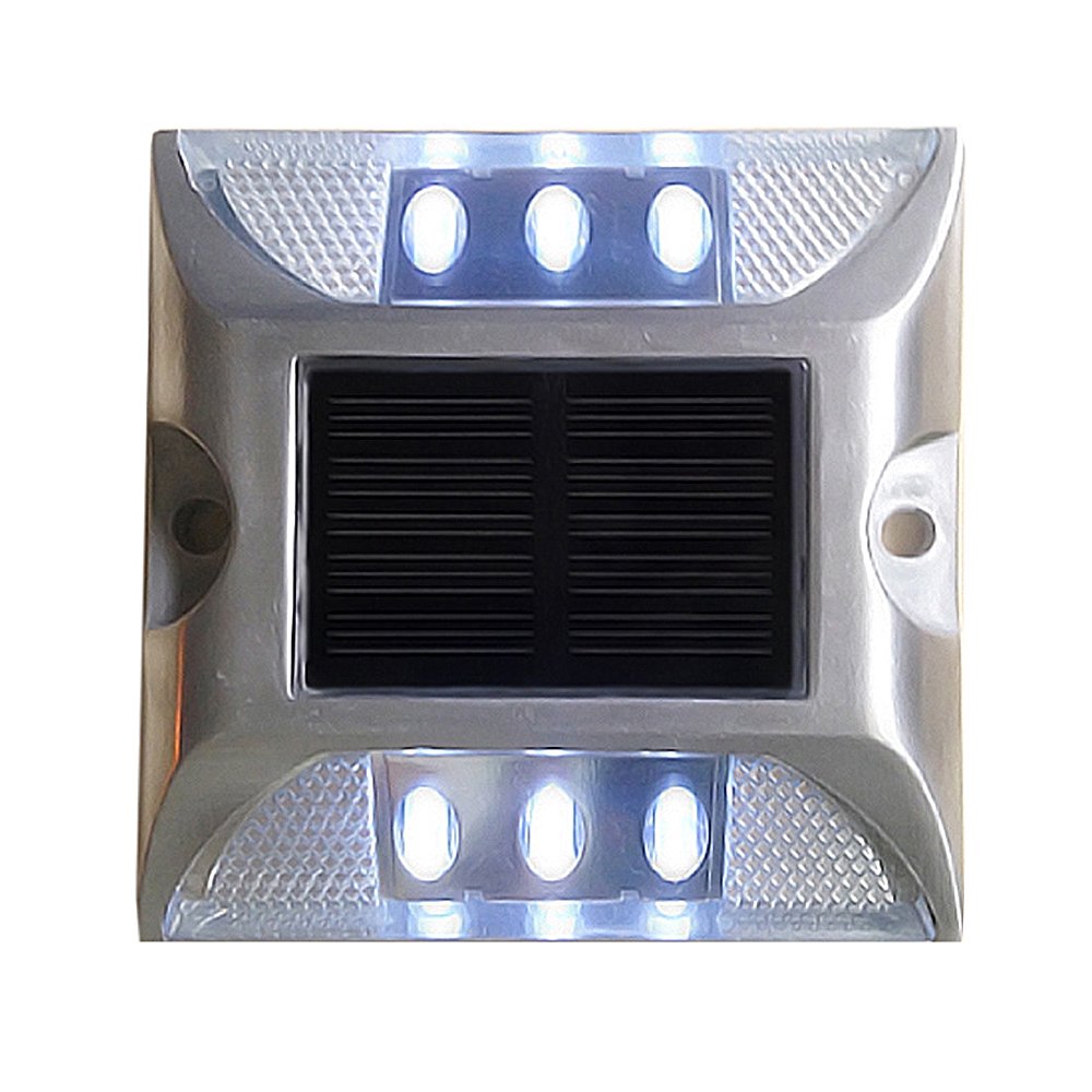 CST Lighting Aluminum Solar 6-LED Deck Dock Lights Step Road Path Lamp Waterproof Security Warning Driveway for Outdoor Fence Pool Patio Yard Home