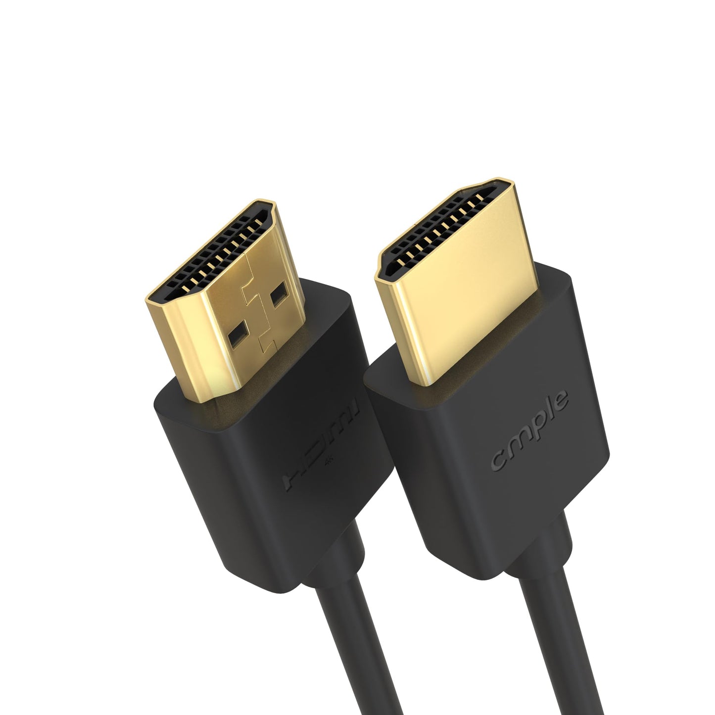 Cmple - 2 Pack Flexible HDMI Cable, 1.5 ft, Ultra Thin HDMI 2.0, ARC, 3D