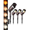 LEONLITE 5CCT Low Voltage LED Landscape Spotlight, 7W LED Spot Lights Outdoor for Garden Yard, Adjustable Beam Angle, 12-24V AC/DC, Aluminum, IP65