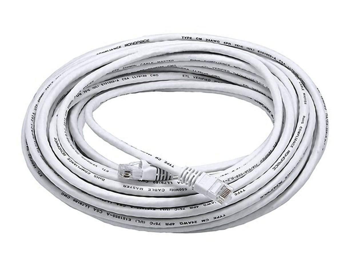 Monoprice Cat6 Ethernet Patch Cable - Snagless RJ45, Fullboot, 24AWG Stranded Pure Bare Copper Wire, 550Mhz, UTP, 50 Feet, Black