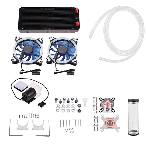 DIY 240mm Cooler CPU/GPU Block Pump Reservoir LED Fan Heat Sink Compputer Water Cooling Kit