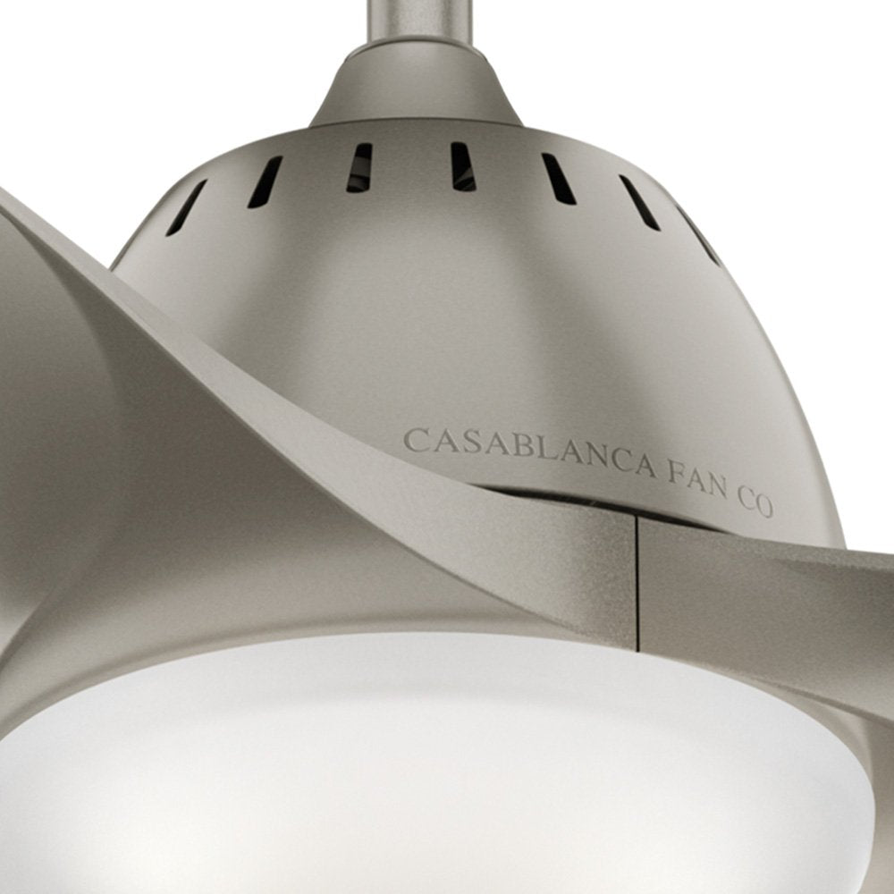 Casablanca Fan 52 Inch Contemporary Ceiling Fan in Pewter with Cased White Glass LED Light Kit and Remote Control (Renewed)