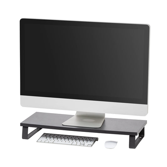 IRIS USA 1-Tier Multi-Purpose Modern PC Monitor Organizer Stand with Metal Legs, Ergonomic Desktop and Countertop Riser for Computer Laptop TV Kitchen