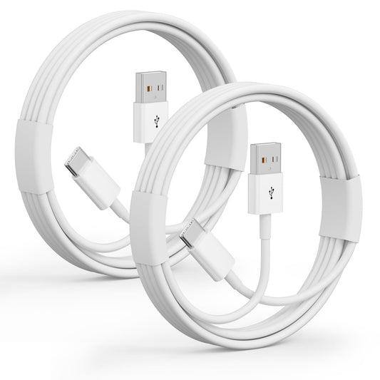 2Pack USB A to USB C Cable for iPhone 15/16/17 All Series, Type-C Car Charger 3A Fast Charging & 480Mbps Speed for iPad, Samsung Galaxy, Tablets