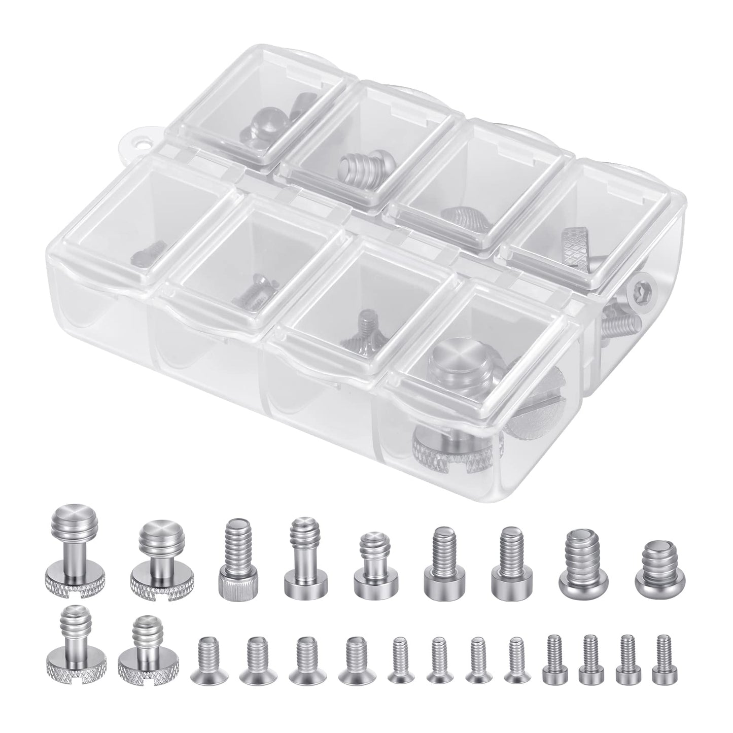 NEEWER 26PCS Camera Screw Set for Photography Equipment, Includes 1/4" 3/8" M2 M2.5 M3 and M4 Screws Compatible with SmallRig Camera Cage, Top Handle