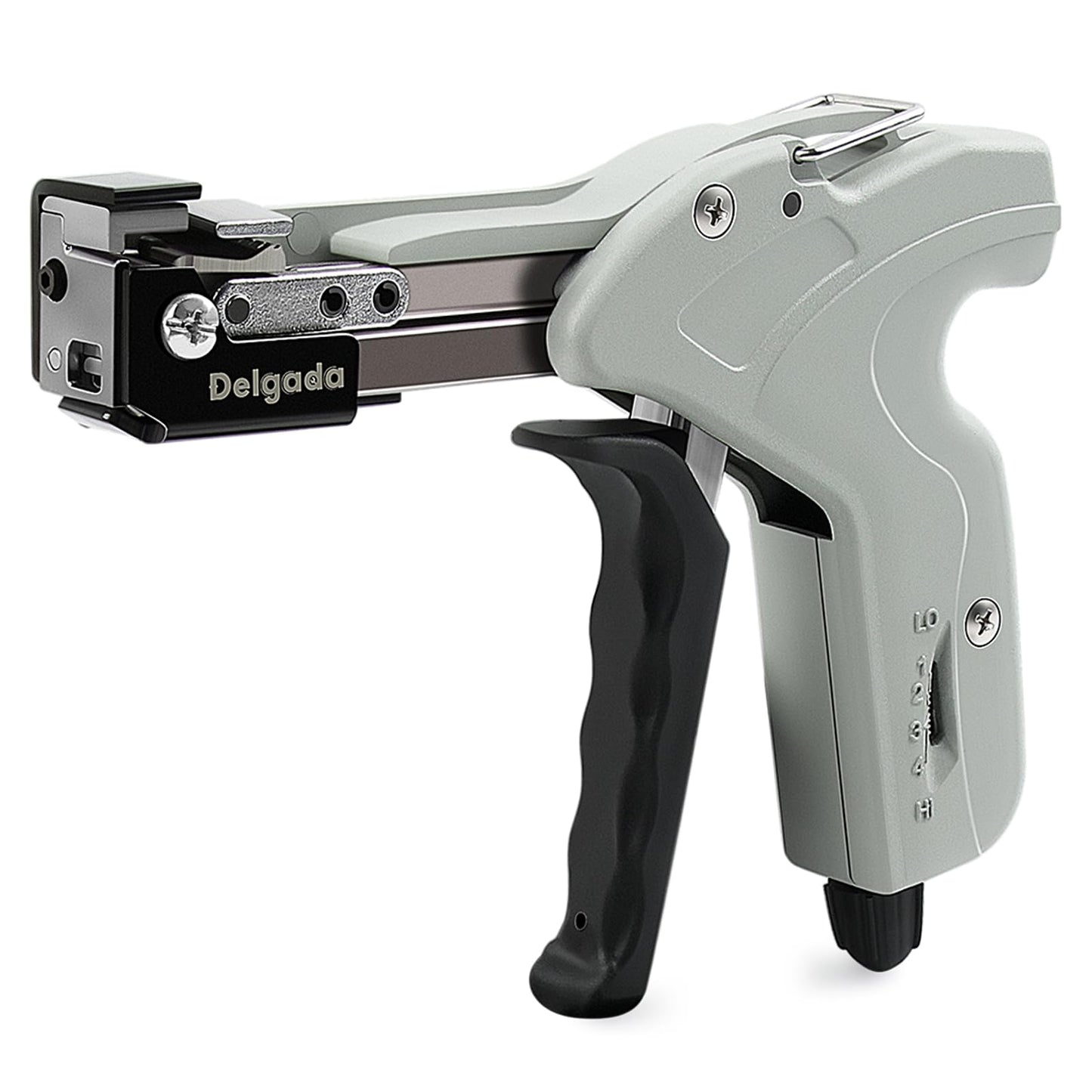 Delgada Metal Cable Tie Gun for Stainless Steel Ties, Professional Automatic Tightening Cutting Ratchet Tie Clamp,4-level Adjustable Fastening Tie
