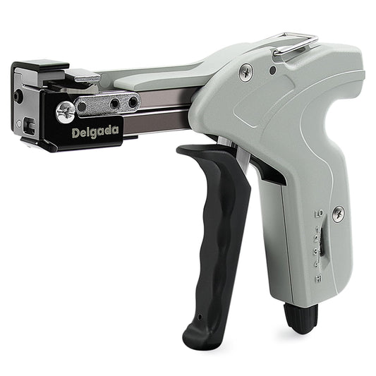 Delgada Metal Cable Tie Gun for Stainless Steel Ties, Professional Automatic Tightening Cutting Ratchet Tie Clamp,4-level Adjustable Fastening Tie
