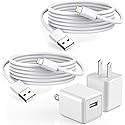 iPhone Charger,2Pack 6FT USB Wall Charger Fast Charging USB Cable Charging Cube Travel Plug Block with 6Foot Fast Cuble Lightning Cable Cord…