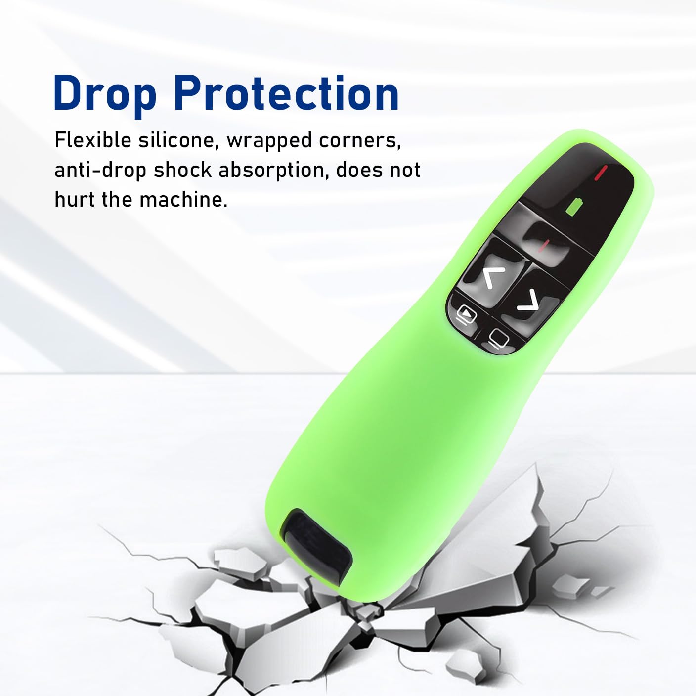LEFXMOPHY Case for Logitech Wireless Presenter R400 Remote, Silicone Cover Glow in Dark - Lime Green
