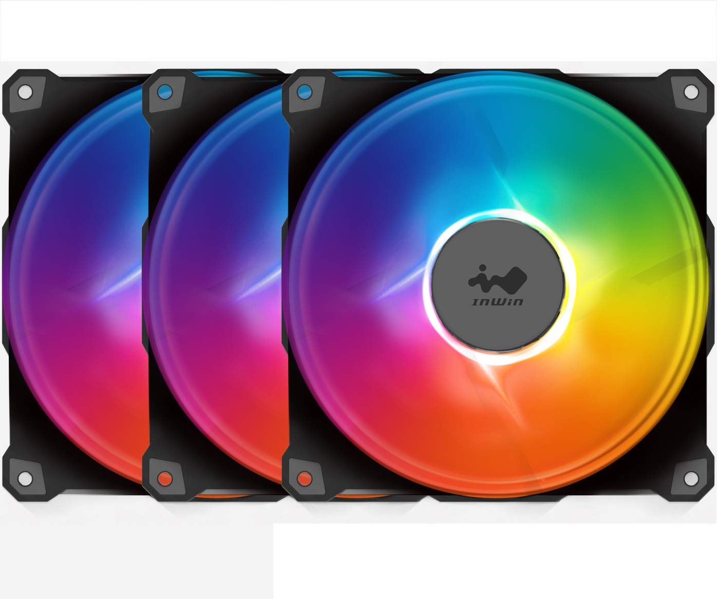 InWin Jupiter AJ140 Addressable RGB Triple Fan Kit 140mm High Performance Cooling Computer Case Fan Cooling with Control (AJ140-3PK)