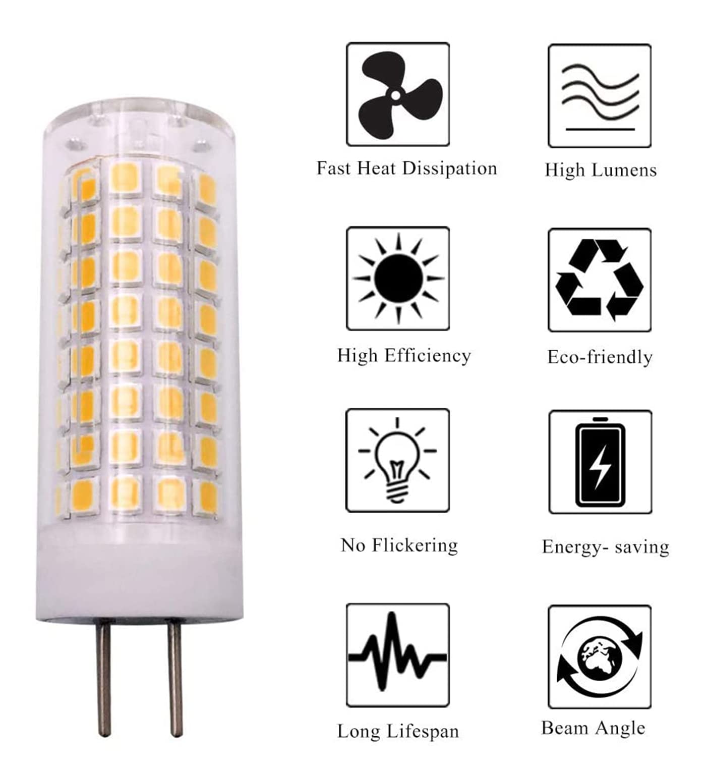 Minsily GY6.35 LED Bulb 10W G6.35 Bi-pin Base Dimmable LED Ceramics Corn Bulb 90W Halogen Equivalent 102 LEDs 2835 SMD 1000LM T4 G8 Light Bulb 110V