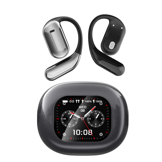 JUNJIEUNVO Q16PRO AI Wireless Translation Earbuds with 70 Hour Bluetooth 5.4 Sports Earbuds, Wireless Smart Touch Screen, Ear Cup with Ear Hooks, IPX5