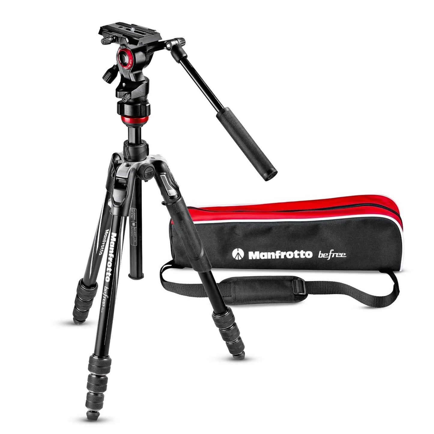 Manfrotto Befree Live Twist, Travel Tripod in Aluminum with Twist Closure, Camera Tripod for DSLR, Mirrorless, Reflex Cameras and Video Cameras